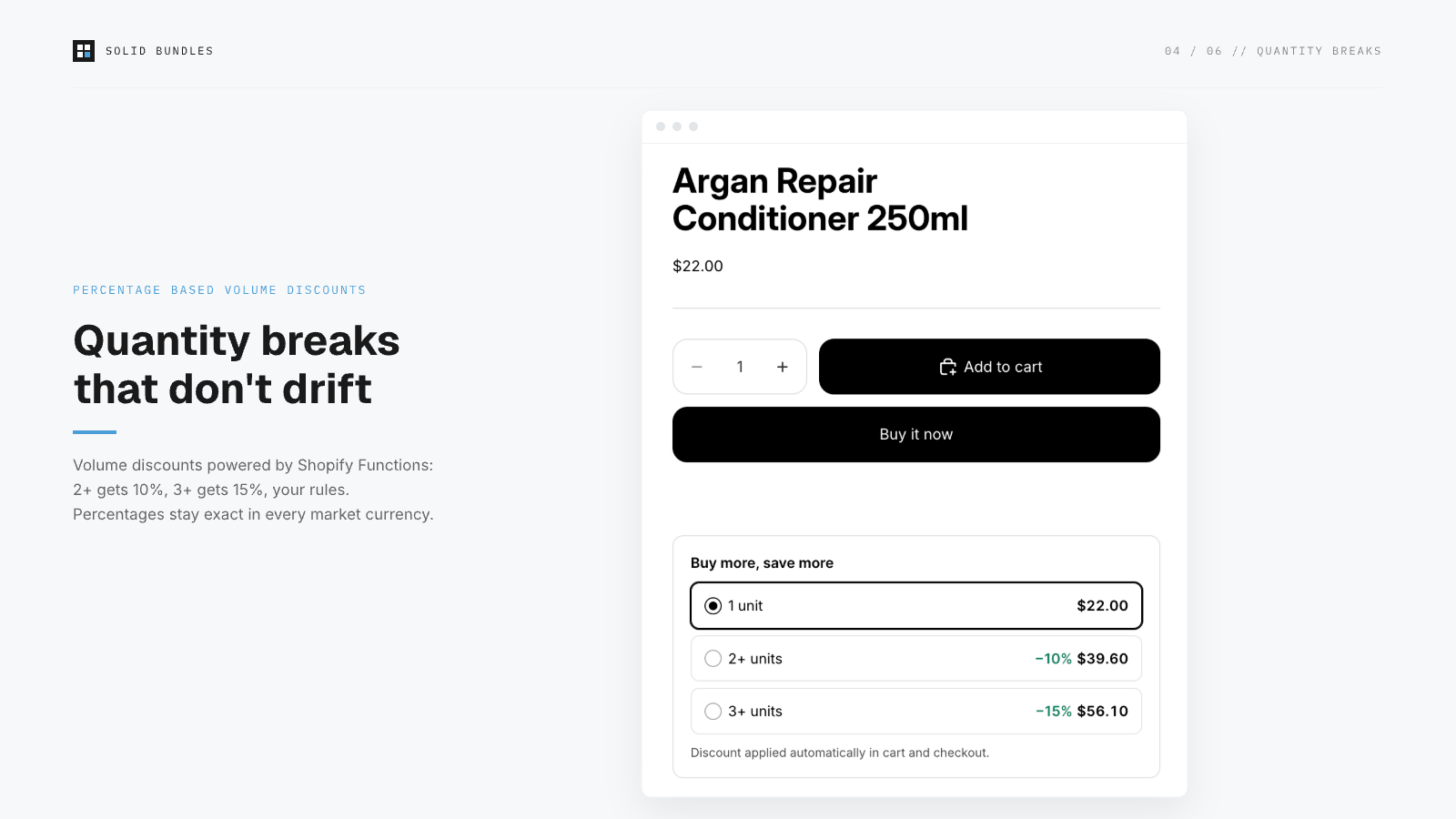 Product page bundle block